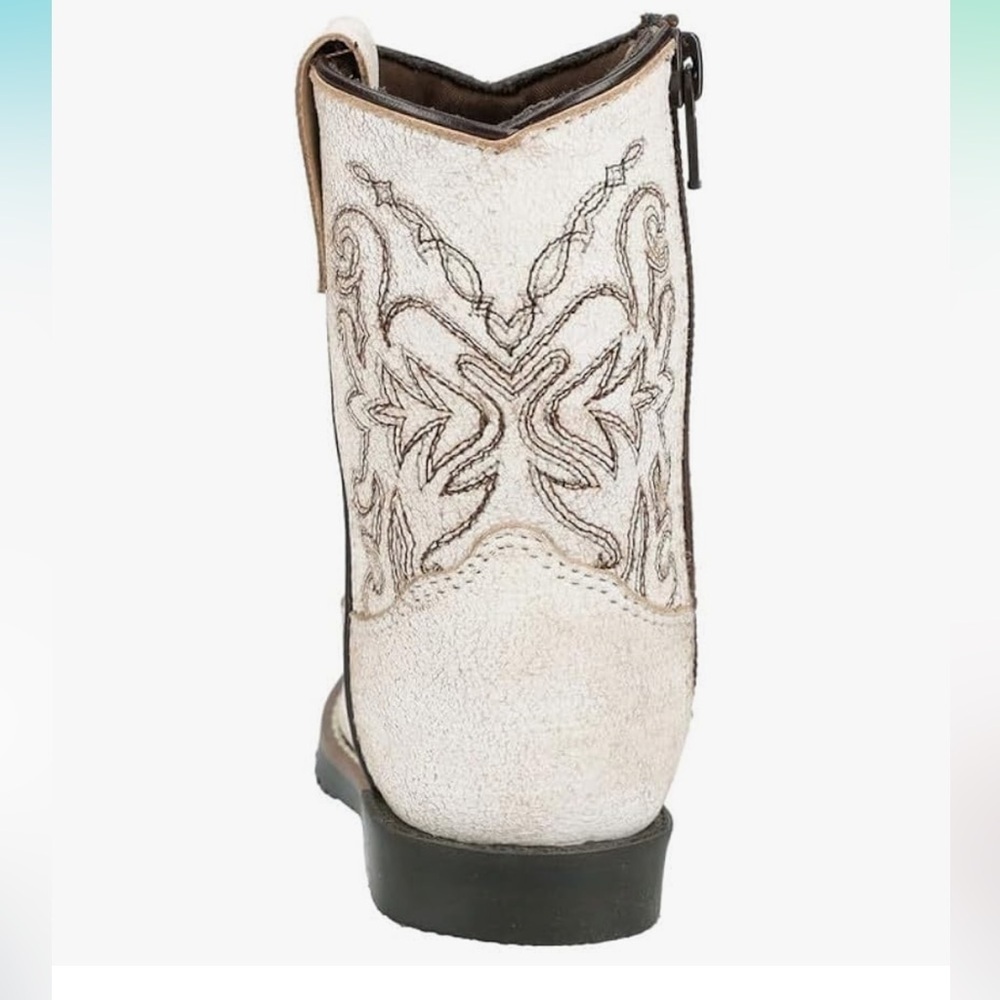 Kids White Western Cowboy Boots - Picture 4 of 6
